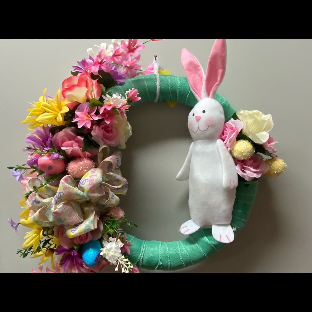 Easter Wreath handmade on 14” frame “So Cute”